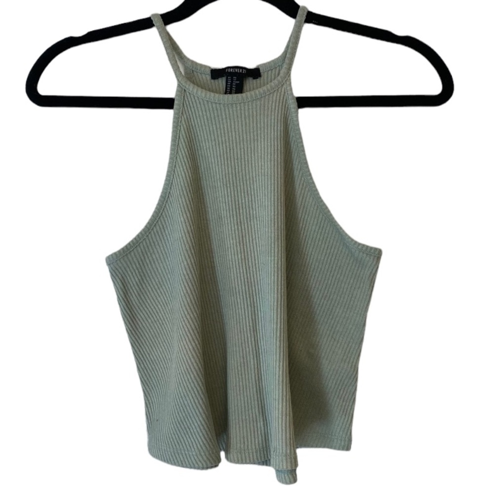 Forever 21 Ribbed High Neck Crop Top Size XS
